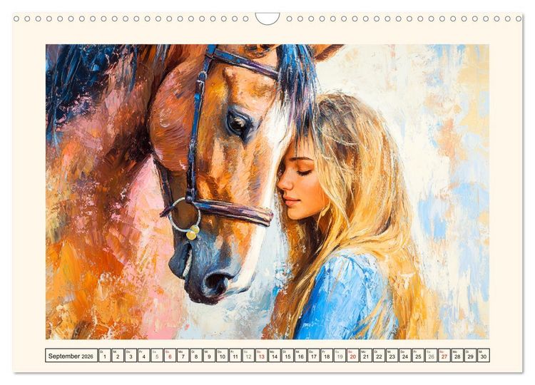 Produktbild: Seelenverwandte. Frauen und Pferde. Die Magie der Verbundenheit (Wandkalender 2026 DIN A3 quer), CALVENDO Monatskalender