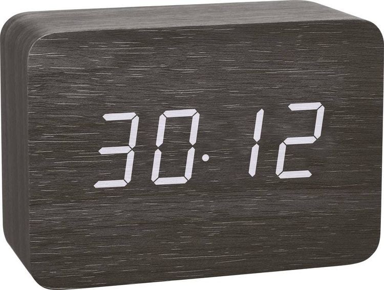 Produktbild: TFA Dostmann 60.2549.01 Funk Wecker Holz, Schwarz Alarmzeiten 1