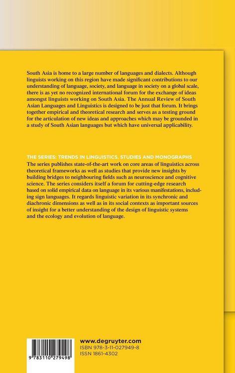 Produktbild: Annual Review of South Asian Languages and Linguistics