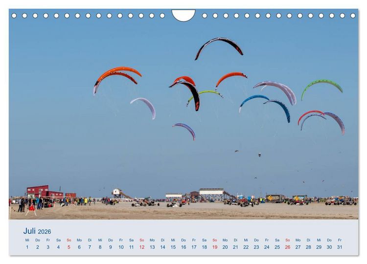 Produktbild: Nordseek&uuml;ste Am Strand von Sankt Peter-Ording (Wandkalender 2026 DIN A4 quer), CALVENDO Monatskalender