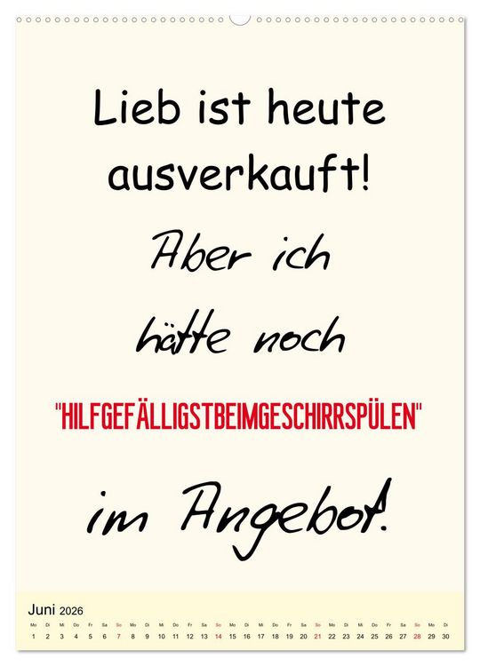 Produktbild: Spr&uuml;che-Kalender. Lustiges f&uuml;r die Familie! (Wandkalender 2026 DIN A2 hoch), CALVENDO Monatskalender