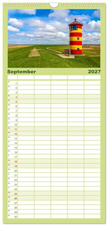 Produktbild: Familienplaner 2027 - Tour de Ostfriesland mit 5 Spalten (Wandkalender, 21 x 45 cm) CALVENDO