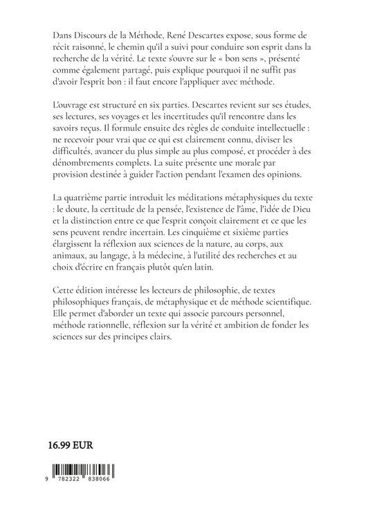 Produktbild: Discours de la M&eacute;thode