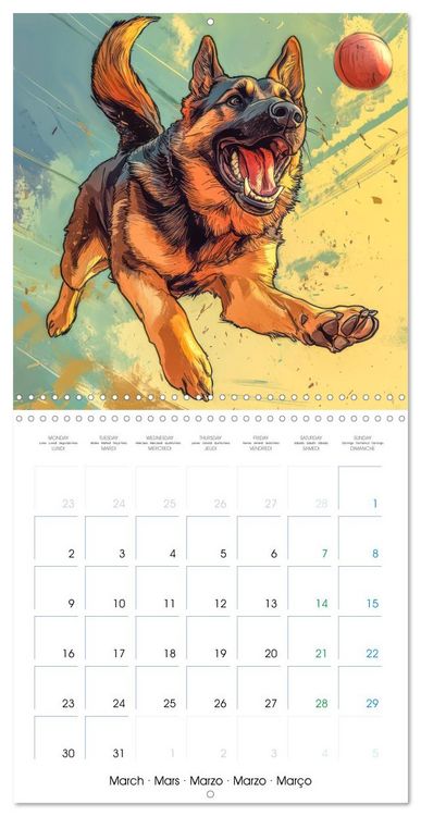 Produktbild: German Sheperd - Comic Style (Wall Calendar 2026 12 &times; 12 Inch) CALVENDO 12 Month Wall Calendar