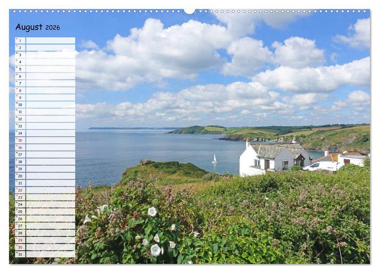 Produktbild: Cornwall. Terminkalender (hochwertiger Premium Wandkalender 2026 DIN A2 quer), Kunstdruck in Hochglanz