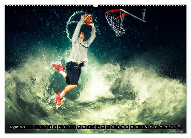 Produktbild: Basketball Fantasiewelten (hochwertiger Premium Wandkalender 2026 DIN A2 quer), Kunstdruck in Hochglanz