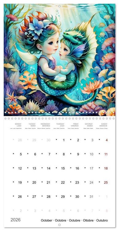 Produktbild: Aventures de sir&egrave;nes (Calendrier mural carr&eacute; 2026 30x30 cm) Calendrier double avec une page pour vos prises de notes
