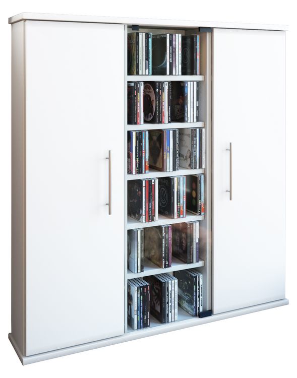 Produktbild: Holz CD DVD Stand Regal Schrank Santo Glast&uuml;r