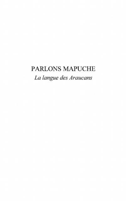 Produktbild: Parlons mapuche: la langue desaraucans