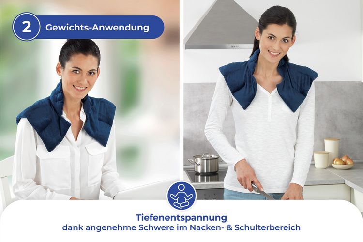 Produktbild: Beschwertes Schulterkissen Warm & Kalt, Nacken- & Schulterauflage mit W&auml;rme- und K&auml;lte-Effekt