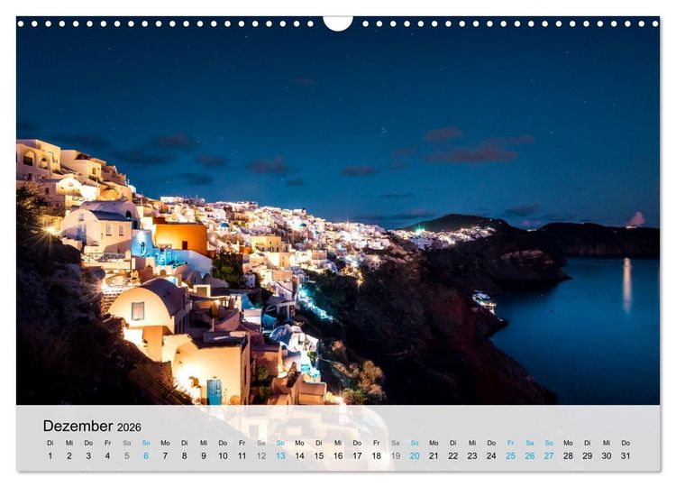 Produktbild: Santorini - Die malerische Kykladeninsel (Wandkalender 2026 DIN A3 quer), CALVENDO Monatskalender