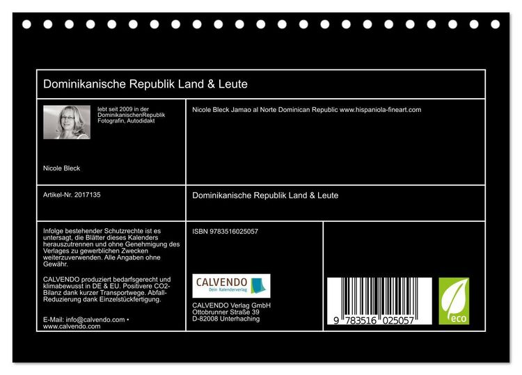 Produktbild: Dominikanische Republik Land & Leute (Tischkalender 2026 DIN A5 quer), CALVENDO Monatskalender