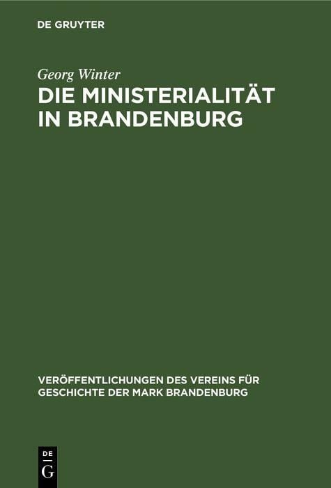 Produktbild: Die Ministerialit&auml;t in Brandenburg