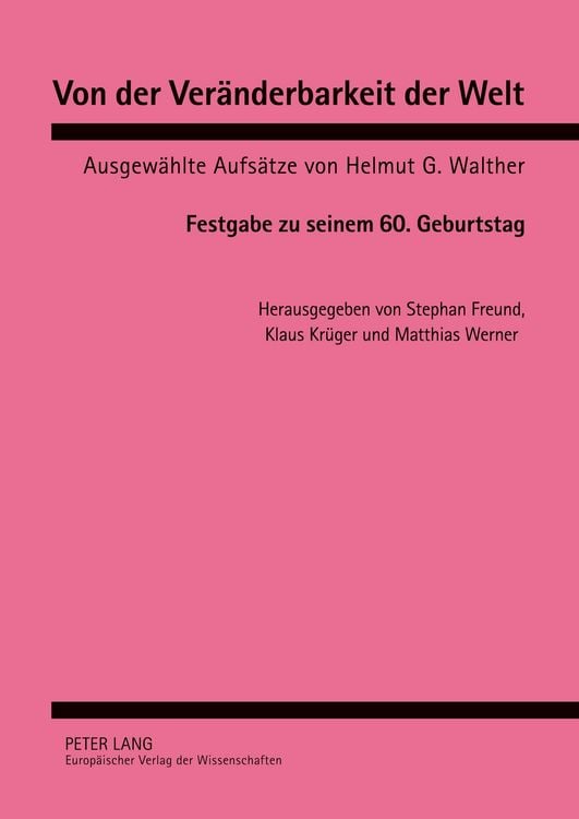 Produktbild: Von der Ver&auml;nderbarkeit der Welt
