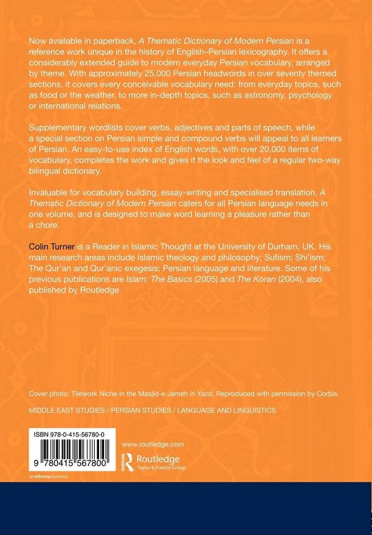 Produktbild: A Thematic Dictionary of Modern Persian
