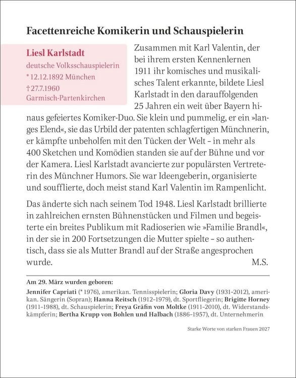 Produktbild: Starke Worte von starken Frauen Tagesabrei&szlig;kalender 2027
