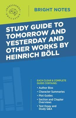 Produktbild: Study Guide to Tomorrow and Yesterday and Other Works by Heinrich B&ouml;ll
