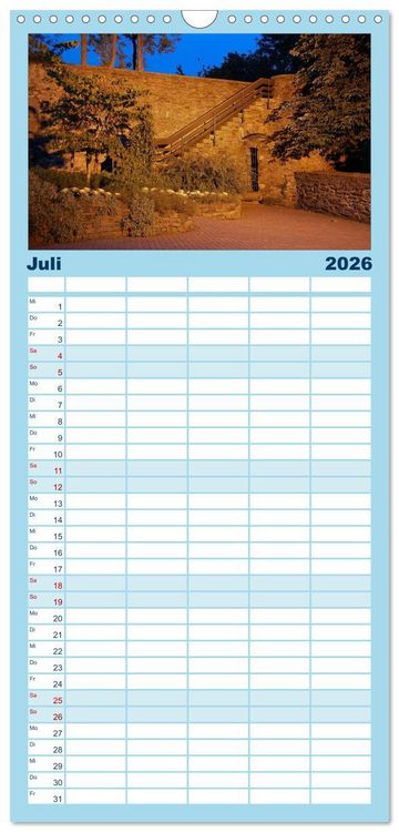 Produktbild: Familienplaner 2026 - Blaue Stunde im Siegerland mit 5 Spalten (Wandkalender, 21 x 45 cm) CALVENDO