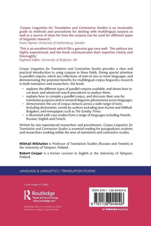 Produktbild: Corpus Linguistics for Translation and Contrastive Studies