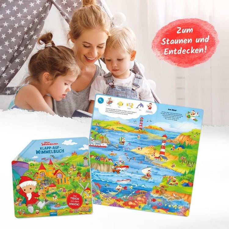 Produktbild: Tr&ouml;tsch Unser Sandm&auml;nnchen Klapp-auf-Wimmelbuch Pappenbuch