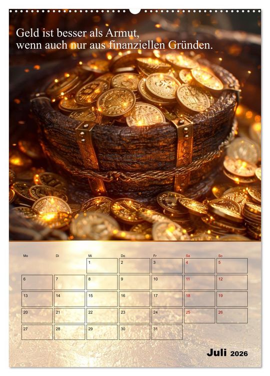 Produktbild: Der Geld-Anlock-Kalender (Wandkalender 2026 DIN A2 hoch), CALVENDO Monatskalender