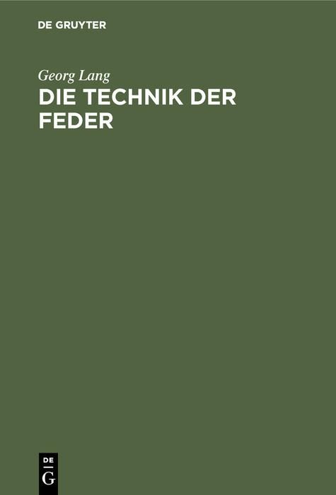 Produktbild: Die Technik der Feder