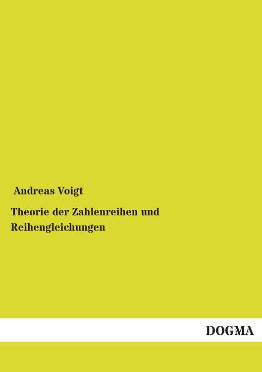 Produktbild: Theorie der Zahlenreihen und Reihengleichungen
