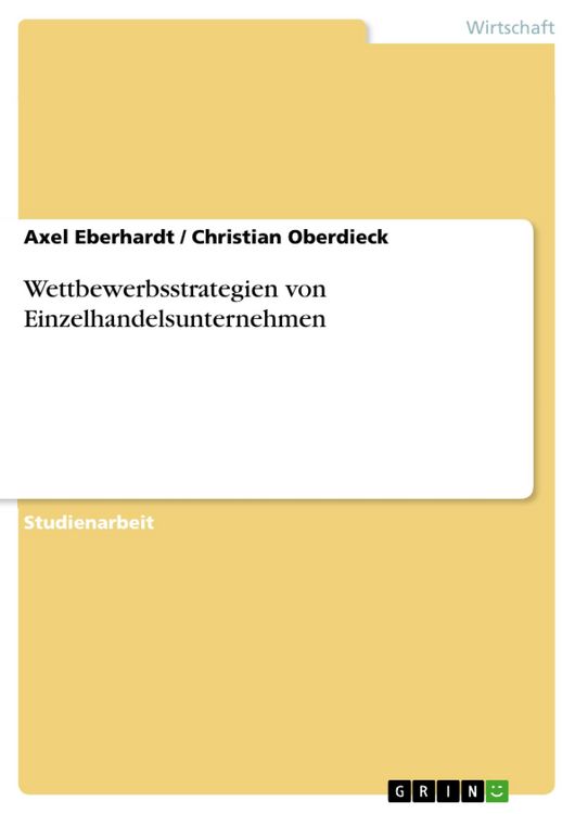 Produktbild: Wettbewerbsstrategien von Einzelhandelsunternehmen