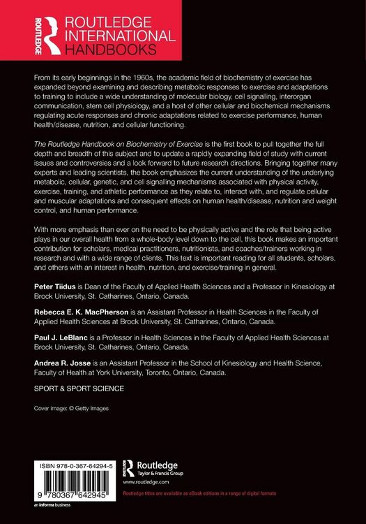 Produktbild: The Routledge Handbook on Biochemistry of Exercise