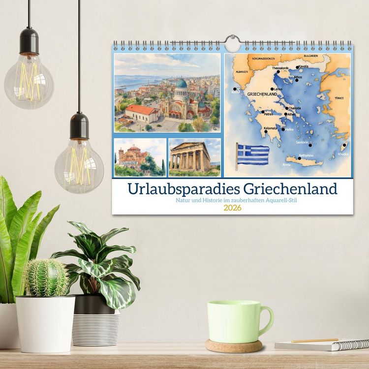 Produktbild: Urlaubsparadies Griechenland (Wandkalender 2026 DIN A4 quer), CALVENDO Monatskalender