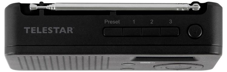 Produktbild: Telestar TELESTAR TOP 100 Schwarz Akku-Radio DAB+, UKW Bluetooth&reg;, USB Akku-Ladefunktion, wiederaufladbar, Weckfunktion Schwarz