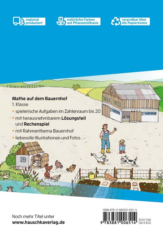 Produktbild: Mathe 1. Klasse &Uuml;bungsheft - Mathe auf dem Bauernhof