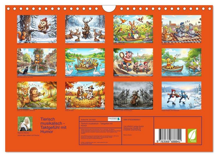 Produktbild: Tierisch musikalisch - Taktgef&uuml;hl mit Humor (Wandkalender 2027 DIN A4 quer), CALVENDO Monatskalender