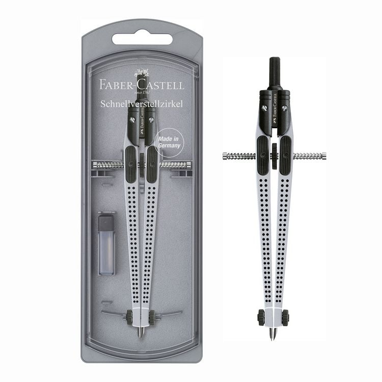 Produktbild: Faber-Castell Schnellverstell-Zirkel GRIP silber