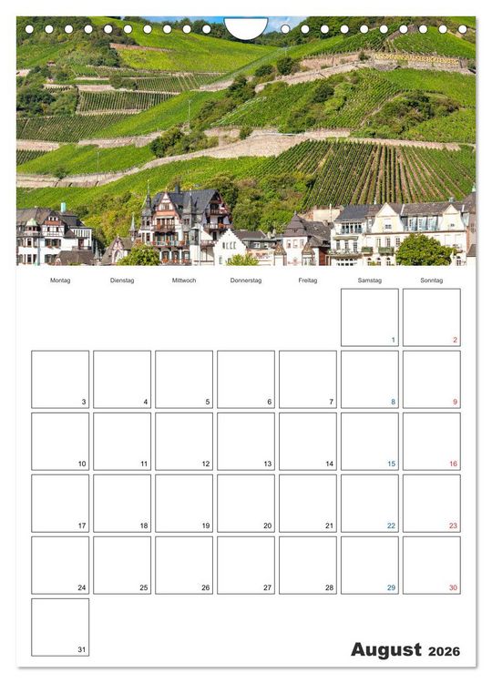 Produktbild: Rheingau Terminplaner (Wandkalender 2026 DIN A4 hoch), CALVENDO Monatskalender