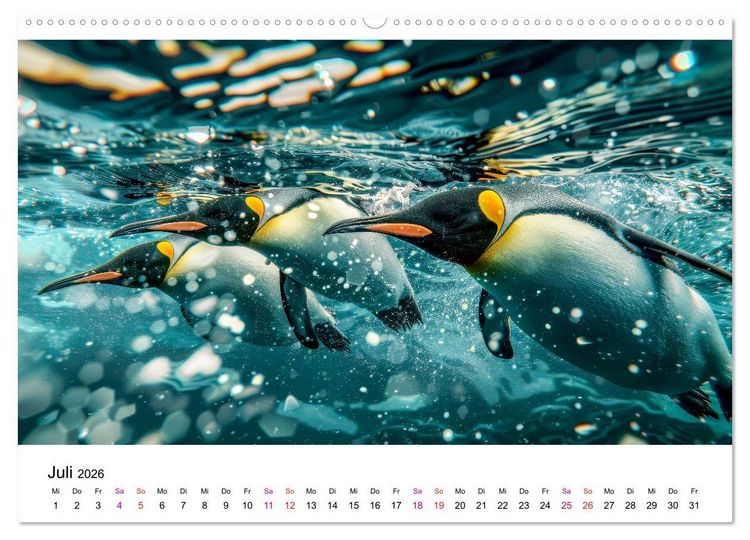 Produktbild: Maritim pur - Pinguine (Wandkalender 2026 DIN A2 quer), CALVENDO Monatskalender