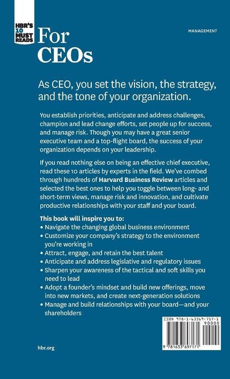Produktbild: HBR's 10 Must Reads for CEOs (with bonus article "Your Strategy Needs a Strategy" by Martin Reeves, Claire Love, and Philipp Tillmanns)