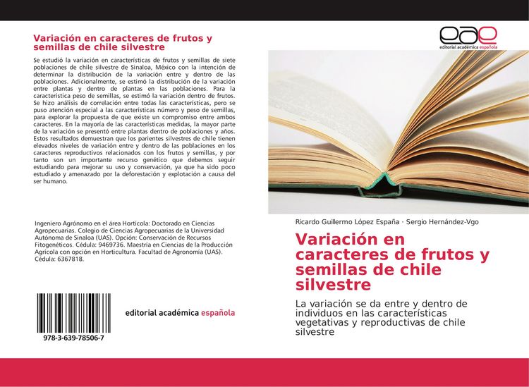 Produktbild: Variaci&oacute;n en caracteres de frutos y semillas de chile silvestre