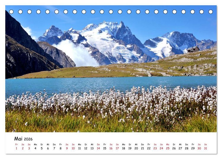 Produktbild: Franz&ouml;sische Alpen - Route des Grandes Alpes (Tischkalender 2026 DIN A5 quer), CALVENDO Monatskalender