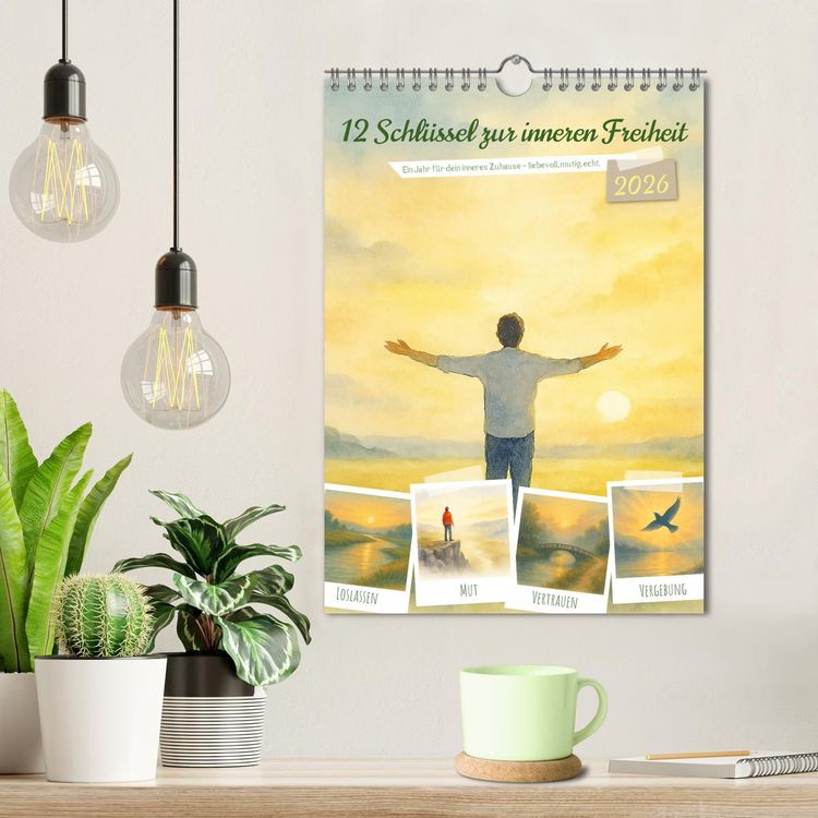 Produktbild: 12 Schl&uuml;ssel zur inneren Freiheit - Ein Jahr f&uuml;r dein inneres Zuhause &ndash; liebevoll, mutig, echt. (Wandkalender 2026 DIN A4 hoch), CALVENDO Monatskalender