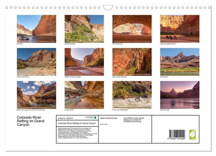 Produktbild: Colorado River Rafting im Grand Canyon (Wandkalender 2026 DIN A3 quer), CALVENDO Monatskalender