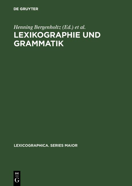 Produktbild: Lexikographie und Grammatik