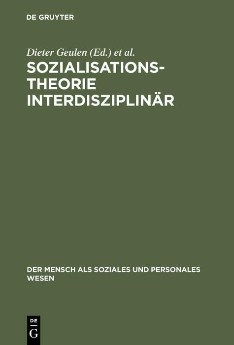 Produktbild: Sozialisationstheorie interdisziplin&auml;r