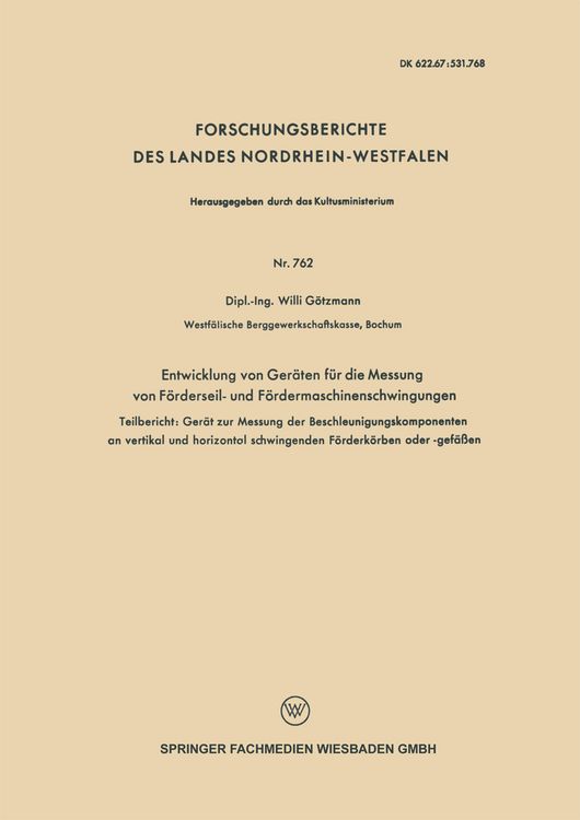 Produktbild: Entwicklung von Ger&auml;ten f&uuml;r die Messung von F&ouml;rderseil- und F&ouml;rdermaschinenschwingungen