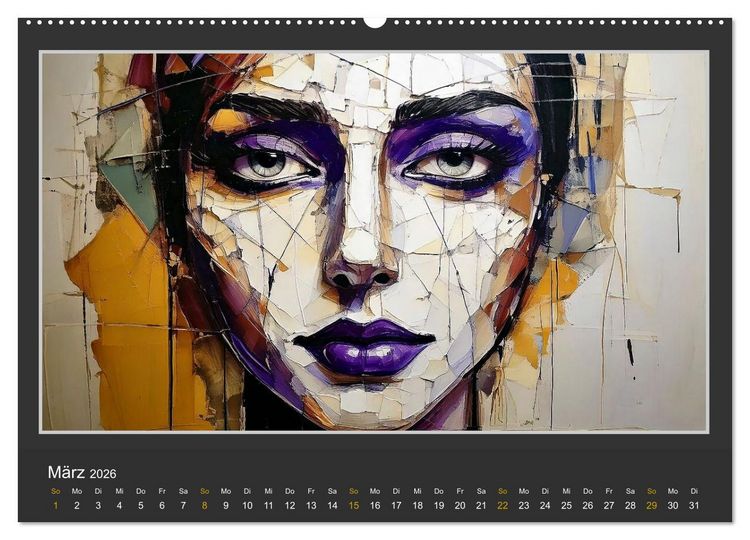 Produktbild: Frauenportr&auml;ts mit dekonstruktivem Ansatz (hochwertiger Premium Wandkalender 2026 DIN A2 quer), Kunstdruck in Hochglanz