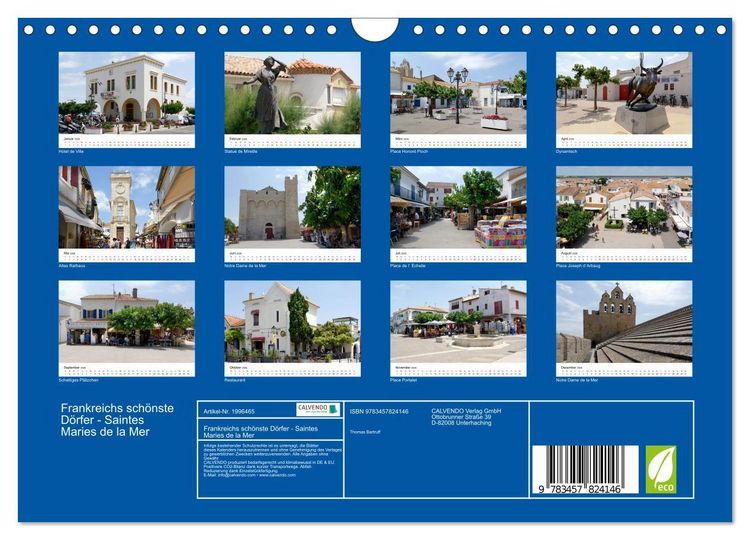 Produktbild: Frankreichs sch&ouml;nste D&ouml;rfer - Saintes Maries de la Mer (Wandkalender 2026 DIN A4 quer), CALVENDO Monatskalender