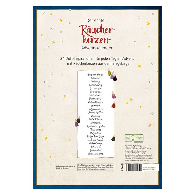 Produktbild: Der echte R&auml;ucherkerzen-Adventskalender