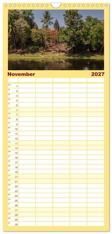 Produktbild: Familienplaner 2027 - Magisches Kambodscha mit 5 Spalten (Wandkalender, 21 x 45 cm) CALVENDO