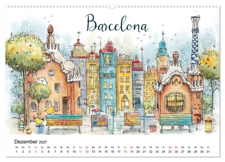 Produktbild: St&auml;dte - Weltreise in Bunt (Wandkalender 2027 DIN A2 quer), CALVENDO Monatskalender