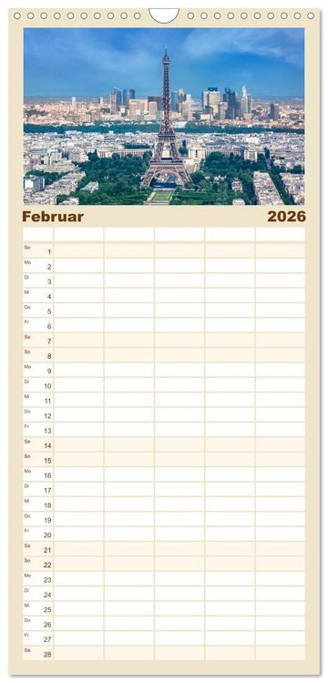 Produktbild: Familienplaner 2026 - PARIS Franz&ouml;sisches Flair und Historie mit 5 Spalten (Wandkalender, 21 x 45 cm) CALVENDO